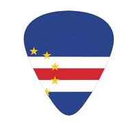 Juego de 12 púas de guitarra con patrón de bandera de Cabo Verde de grosor mixto, diseñadas para guitarras acústicas y eléctricas