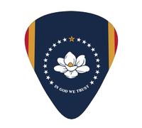 Juego de 12 púas de guitarra con patrón de bandera del estado de Mississippi, disponible en 3 grosores, adecuadas para guitarras acústicas y eléctricas