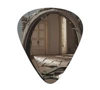 Juego de 12 púas de guitarra con patrón de casa rota, disponible en 3 grosores, adecuadas para guitarras acústicas y eléctricas