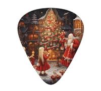 Juego de 12 púas de guitarra con patrón de Feliz Navidad de grosor mixto, diseñadas para guitarras acústicas y eléctricas