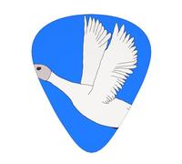 Juego de 12 púas de guitarra con patrón de ganso blanco volador, disponible en 3 grosores, adecuadas para guitarras acústicas y eléctricas