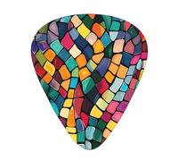 Juego de 12 púas de guitarra con patrones abstractos de mosaico de grosor mixto, diseñadas para guitarras acústicas y eléctricas