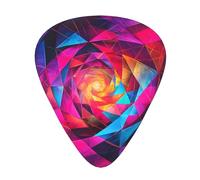 Juego de 12 púas de guitarra con patrones combinados de cubos de neón de grosor mixto, diseñadas para guitarras acústicas y eléctricas