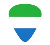 Juego de 12 púas de guitarra con patrones de bandera de Sierra Leona de grosor mixto, diseñadas para guitarras acústicas y eléctricas
