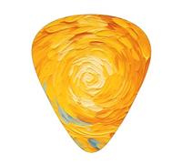 Juego de 12 púas de guitarra con patrones de remolinos dorados de grosor mixto, diseñadas para guitarras acústicas y eléctricas