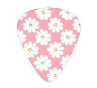 Juego de 12 púas de guitarra con textura de crisantemo blanco, incluye 3 grosores de púas para guitarras acústicas, ukeleles y más.