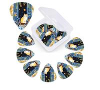 Juego de 12 púas de guitarra de celuloide de diferentes grosores con caja de almacenamiento de púas de guitarra personalizada, para púas de guitarra acústica, paquete de 12 unidades