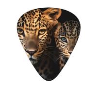 Juego de 12 púas de guitarra estampadas de dos leopardos acurrucándose juntos, disponibles en 3 grosores, adecuadas para guitarras acústicas y eléctricas