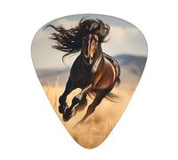 Juego de 12 púas de guitarra estampadas The Black Horse, disponible en 3 grosores, adecuadas para guitarras acústicas y eléctricas