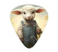 Juego de 12 púas de guitarra estampadas The Lamb with the Kettle. Disponible en 3 grosores, adecuado para guitarras acústicas y eléctricas