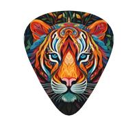 Juego de 12 púas de guitarra estampadas The Mighty Tiger - Disponible en 3 grosores, adecuadas para guitarras acústicas y eléctricas