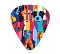 Juego de 12 púas de guitarra estampadas The Staring Dog, disponibles en 3 grosores, adecuadas para guitarras acústicas y eléctricas