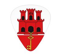 Juego de 12 púas de guitarra. Estampado de bandera de Gibraltar, cómodo y resistente al desgaste, tono nítido para guitarra y ukelele
