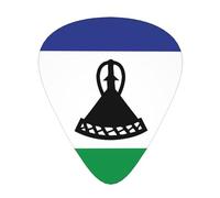 Juego de 12 púas de guitarra. Estampado de bandera de Lesotho, cómodo y resistente al desgaste, tono nítido para guitarra y ukelele