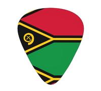 Juego de 12 púas de guitarra. Estampado de bandera de Vanuatu, cómodo y resistente al desgaste, tono nítido para guitarra y ukelele