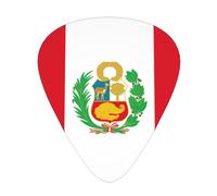 Juego de 12 púas de guitarra. Estampados de bandera de Perú, cómodos y resistentes al desgaste, tono nítido para guitarra y ukelele