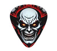 Juego de 12 púas de guitarra fantasma malvada roja y negra, 3 grosores con funda para bajo, guitarra eléctrica y mucho más.