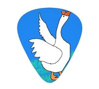 Juego de 12 púas de guitarra, ganso blanco que extiende sus alas. Imprime un tono nítido cómodo y resistente al desgaste para guitarra y ukelele