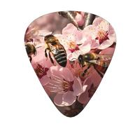 Juego de 12 púas de guitarra impresas The Hard Working Bee. Disponible en 3 grosores, adecuadas para guitarras acústicas y eléctricas
