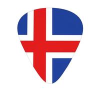 Juego de 12 púas de guitarra. Impresión de bandera de Islandia, cómoda y resistente al desgaste, tono nítido para guitarra y ukelele