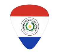 Juego de 12 púas de guitarra. Impresión de bandera de Paraguay, cómoda y resistente al desgaste, tono nítido para guitarra y ukelele