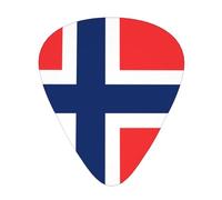 Juego de 12 púas de guitarra. Impresión de la bandera noruega, cómoda y resistente al desgaste, tono nítido para guitarra y ukelele