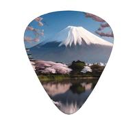 Juego de 12 púas de guitarra. Monte Fuji a principios de primavera. Imprime un tono nítido cómodo y resistente al desgaste para guitarra y ukelele