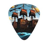 Juego de 12 púas de guitarra pirata de dibujos animados, 3 grosores para guitarra acústica, bajo, guitarra eléctrica y mucho más.