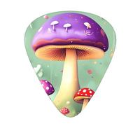 Juego de 12 púas de guitarra Purple Dream Mushroom - Perfecto para principiantes y profesionales (bajo, eléctrico y guitarras acústicas)