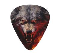 Juego de 12 púas de guitarra Wolves in the Flame Roar, perfectas para principiantes y profesionales (bajo, guitarra eléctrica y acústica)