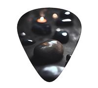 Juego de 12 púas de piedra de corazón misterioso negro, 3 grosores para guitarra acústica, bajo, guitarra eléctrica y mucho más.