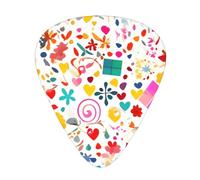 Juego de 12 púas para guitarra con fondo de feliz cumpleaños, incluye 3 grosores de púas para guitarras acústicas, ukeleles y más.