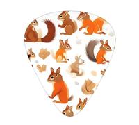 Juego de 12 púas para ukelele, bajo, guitarra eléctrica y acústica, ideal para guitarristas, ardillas lindas