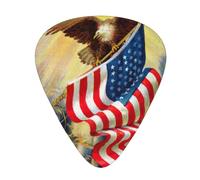 Juego de 12 púas para ukelele, bajo, guitarra eléctrica y acústica, ideal para guitarristas, bandera de Estados Unidos, arte águila