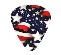 Juego de 12 púas para ukelele, bajo, guitarra eléctrica y acústica, ideal para guitarristas, bandera estadounidense, estrellas y rayas