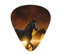 Juego de 12 púas para ukelele, bajo, guitarra eléctrica y acústica, ideal para guitarristas, caballos negros, nubes rojas brillantes