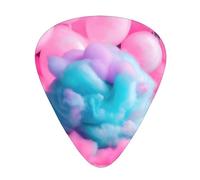 Juego de 12 púas para ukelele, bajo, guitarra eléctrica y acústica, ideal para guitarristas, color rosa algodón de azúcar