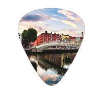 Juego de 12 púas para ukelele, bajo, guitarra eléctrica y acústica, ideal para guitarristas, Dublín, Irlanda, Ha Penny Bridge River