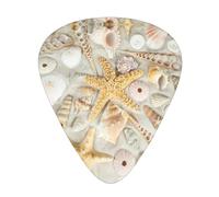 Juego de 12 púas para ukelele, bajo, guitarra eléctrica y acústica, ideal para guitarristas, estrellas de mar, conchas, playa arenosa