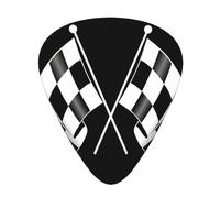Juego de 12 púas para ukelele, bajo, guitarra eléctrica y acústica, ideal para guitarristas, fórmula negra y blanca, patrón de banderas a cuadros