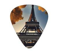 Juego de 12 púas para ukelele, bajo, guitarra eléctrica y acústica, ideal para guitarristas, hermosa Torre Eiffel París