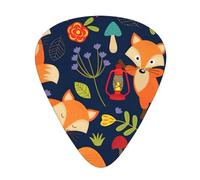 Juego de 12 púas para ukelele, bajo, guitarra eléctrica y acústica, ideal para guitarristas, lindo animal zorro flor