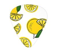 Juego de 12 púas para ukelele, bajo, guitarra eléctrica y acústica, ideal para guitarristas, patrón de fruta de limón