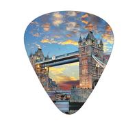 Juego de 12 púas para ukelele, bajo, guitarra eléctrica y acústica, ideal para guitarristas, Tower Bridge en Londres