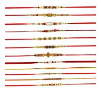 Juego de 12 pulseras Rakhi para Brother, Rakhi para Brother o Bhaiya para Raksha Bandhan, Wrist Bands para Loving Sibling.