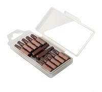 Juego de 12 puntas de destornillador de seguridad Torx con agujero, puntas de destornillador de estrella de acero de aleación de 25 mm para taladro eléctrico, Ts8 a Ts40, bronce (TS25)