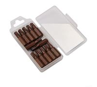 Juego de 12 puntas de destornillador de seguridad Torx con agujero, puntas de destornillador de estrella de acero de aleación de 25 mm para taladro eléctrico, Ts8 a Ts40, bronce (TS30)
