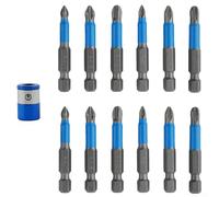 Juego de 12 puntas de destornillador, juego de puntas de destornillador de impacto magnético antideslizantes PH1 PH2 PH3 PZ1 PZ2 PZ3 con anillo magnético