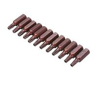 Juego de 12 puntas de destornillador Torx SENRISE de 25 mm T35 con vástago hexagonal de 1/4 pulgadas, herramientas de seguridad de cabeza magnética con agujero