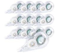 Juego de 12 rodillos correctores con tapa protectora, 5 mm x 12 m, para escuela, oficina, estudiantes, profesores (transparente)